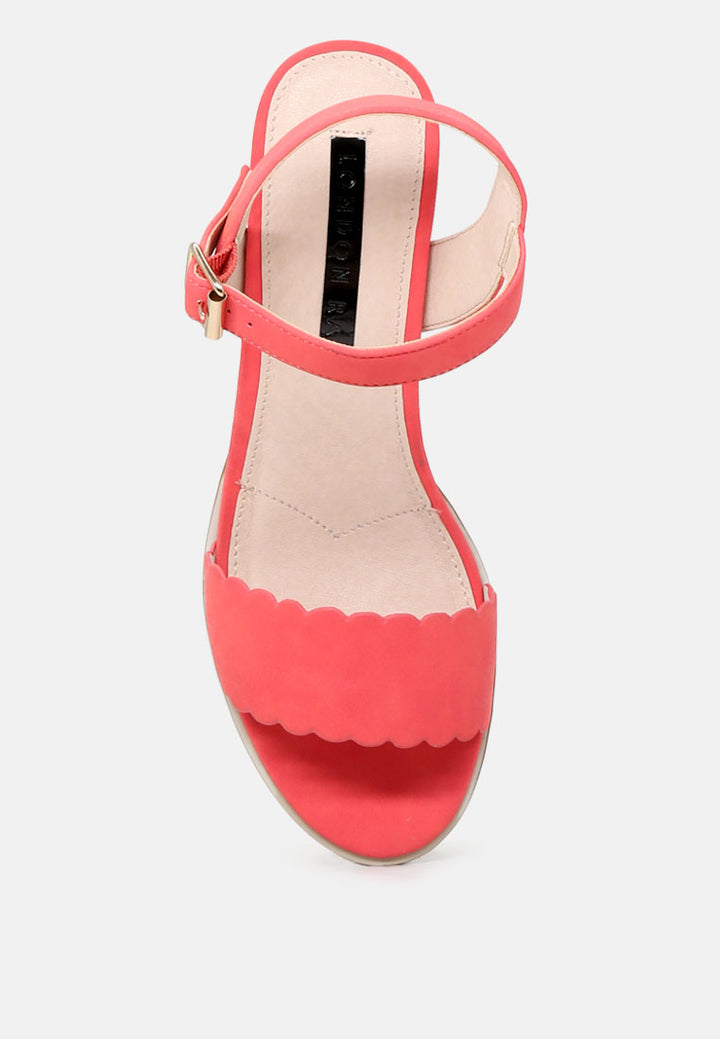 nia block heel sandals with buckle strap#color_coral
