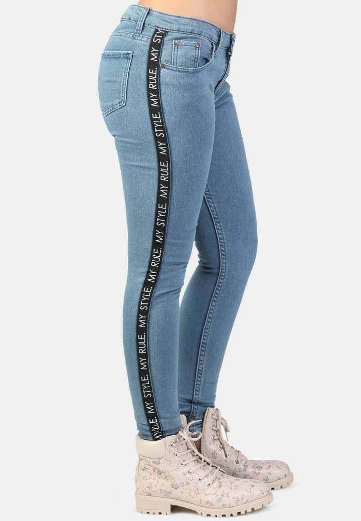 skinny side tape jeans#color_light-blue