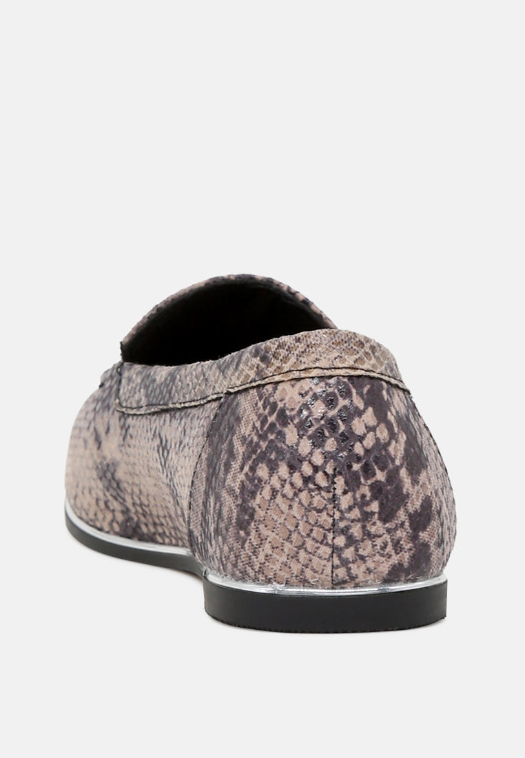 tassel ballerinas with gold rim#color_snake-print