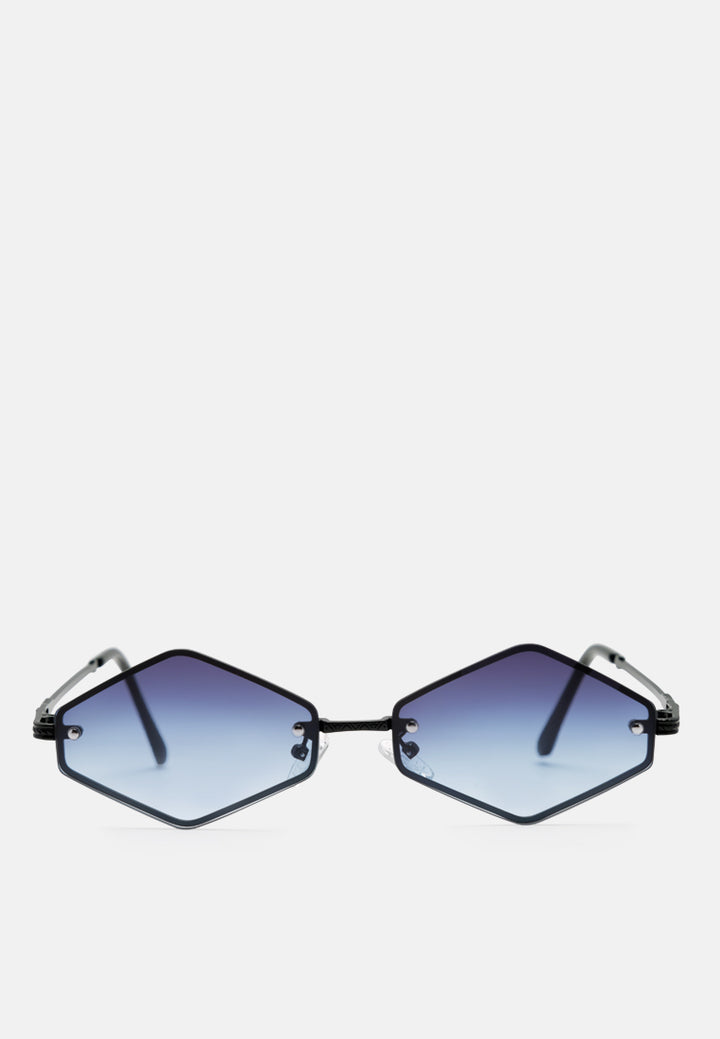 thin rim rhombus sunglasses#color_blue