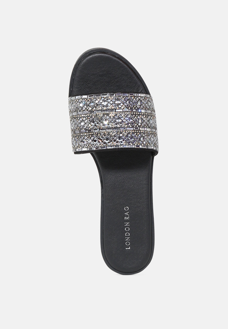 evin mirror embellished flat sliders#color_black