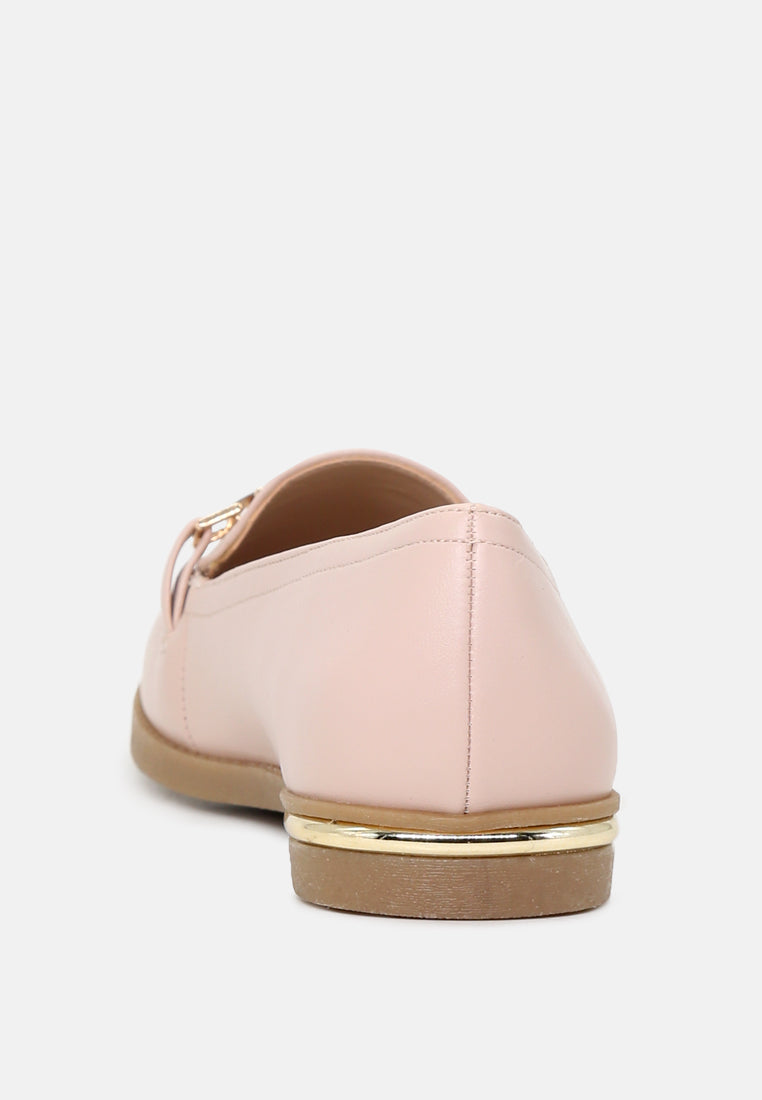 faux leather formal loafers#color_nude