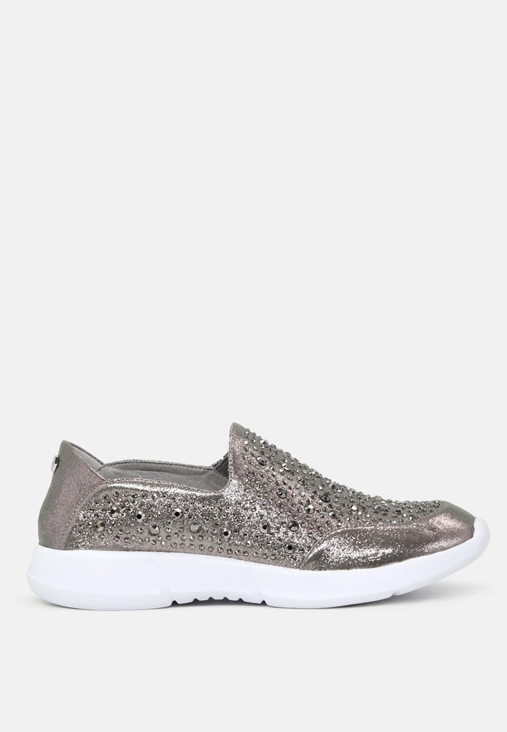 chrissy active - slip-on studded sneakers#color_dark-grey
