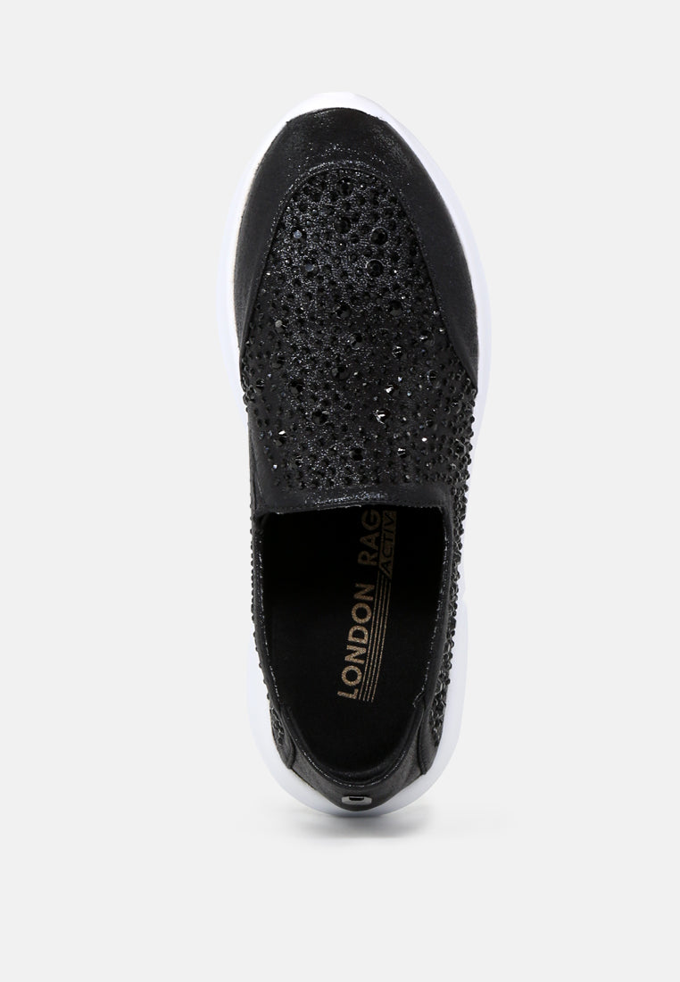 chrissy active - slip-on studded sneakers#color_black
