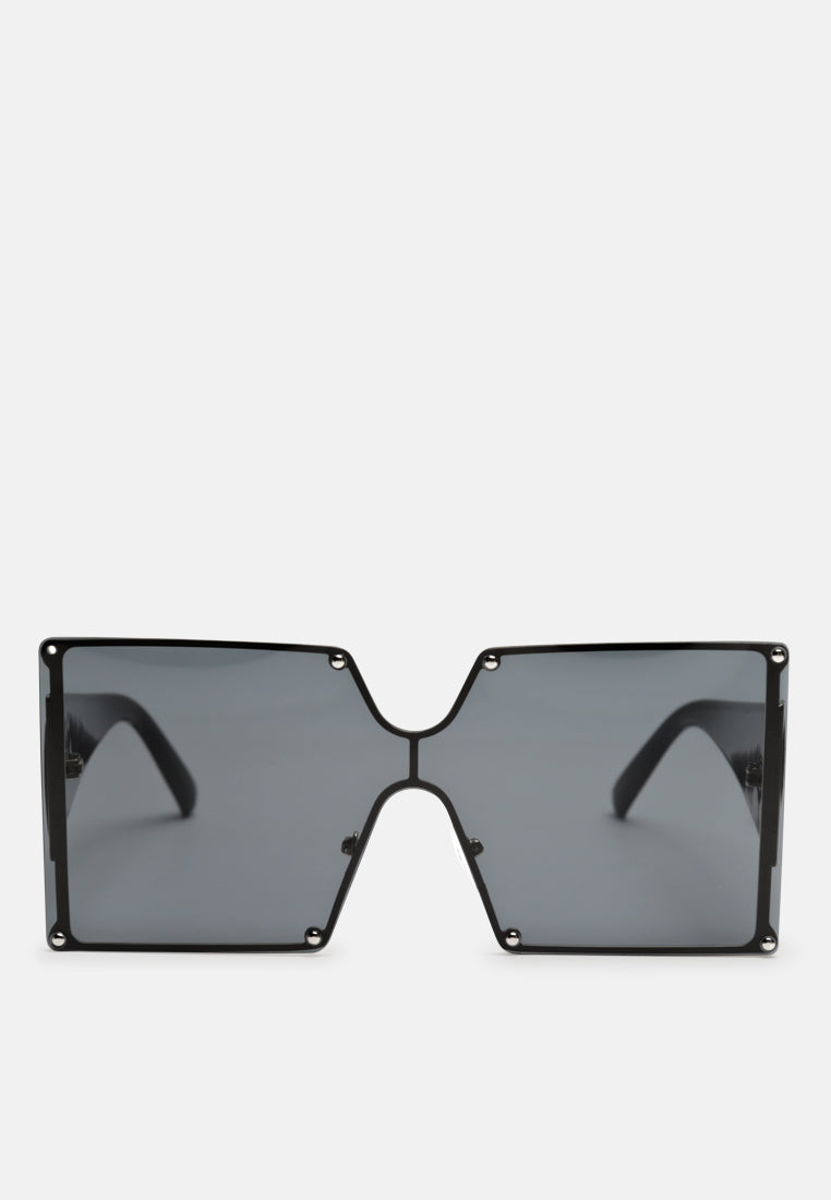 day star oversized square frame sunglasses#color_black