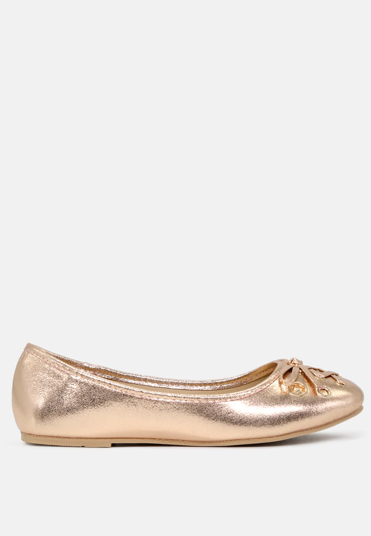 brittany ballerina flats with bow#color_rose-gold