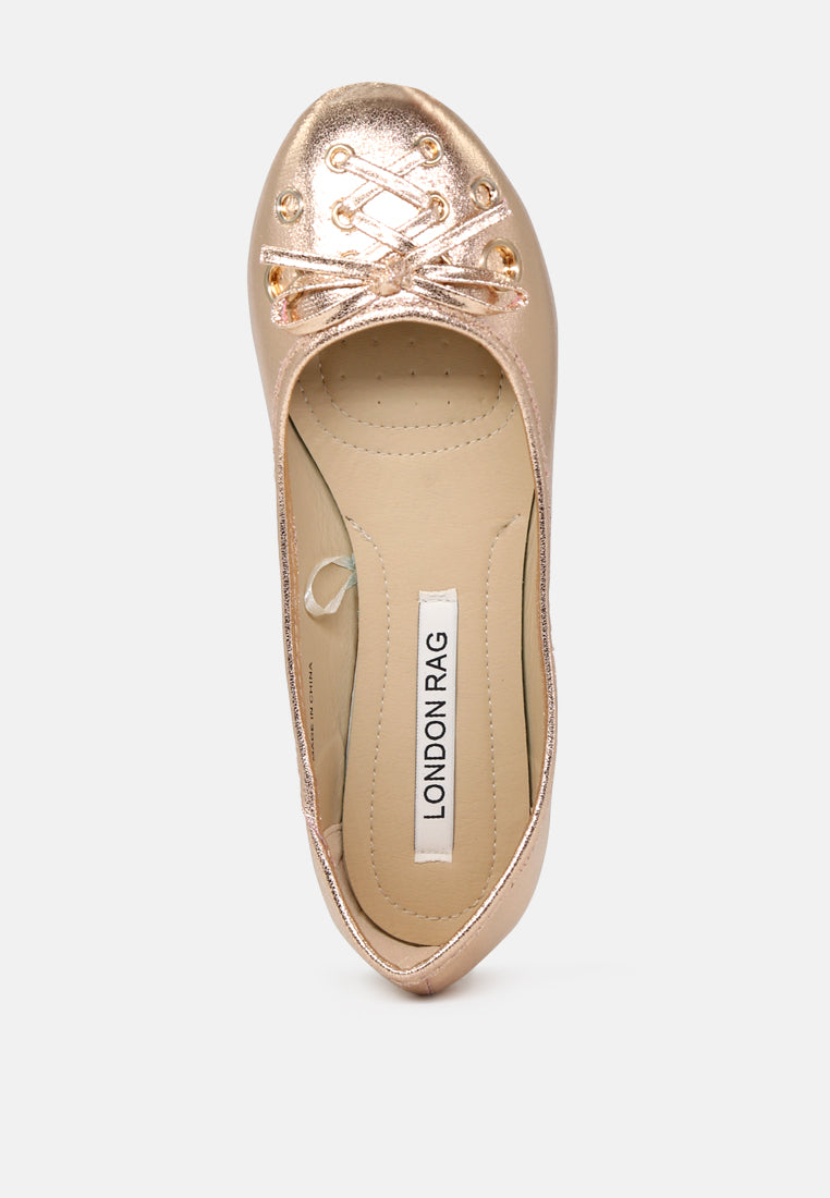 brittany ballerina flats with bow#color_rose-gold