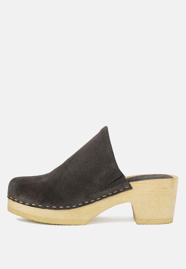 darcie suede clogs by ruw#color_grey