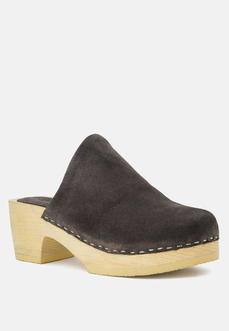 darcie suede clogs by ruw#color_grey