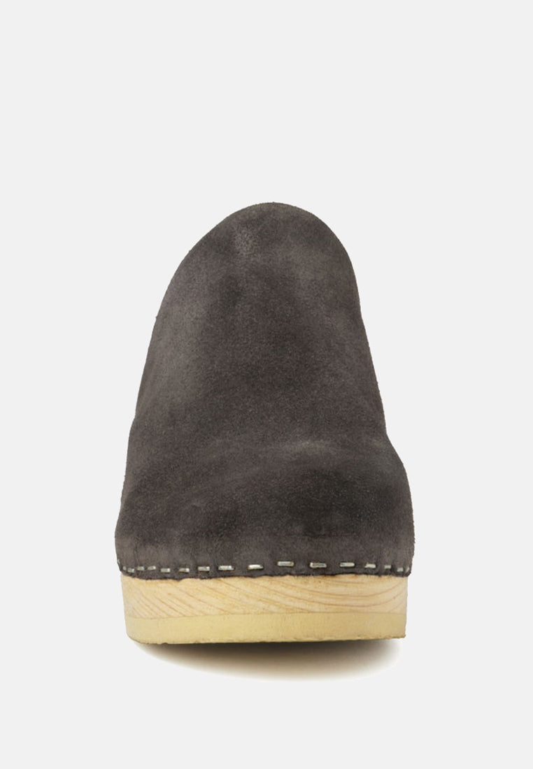 darcie suede clogs by ruw#color_grey