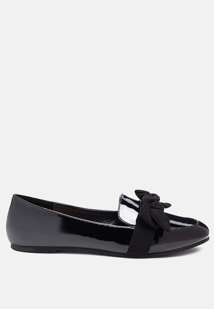 pecan pie casual walking bow loafers#color_black