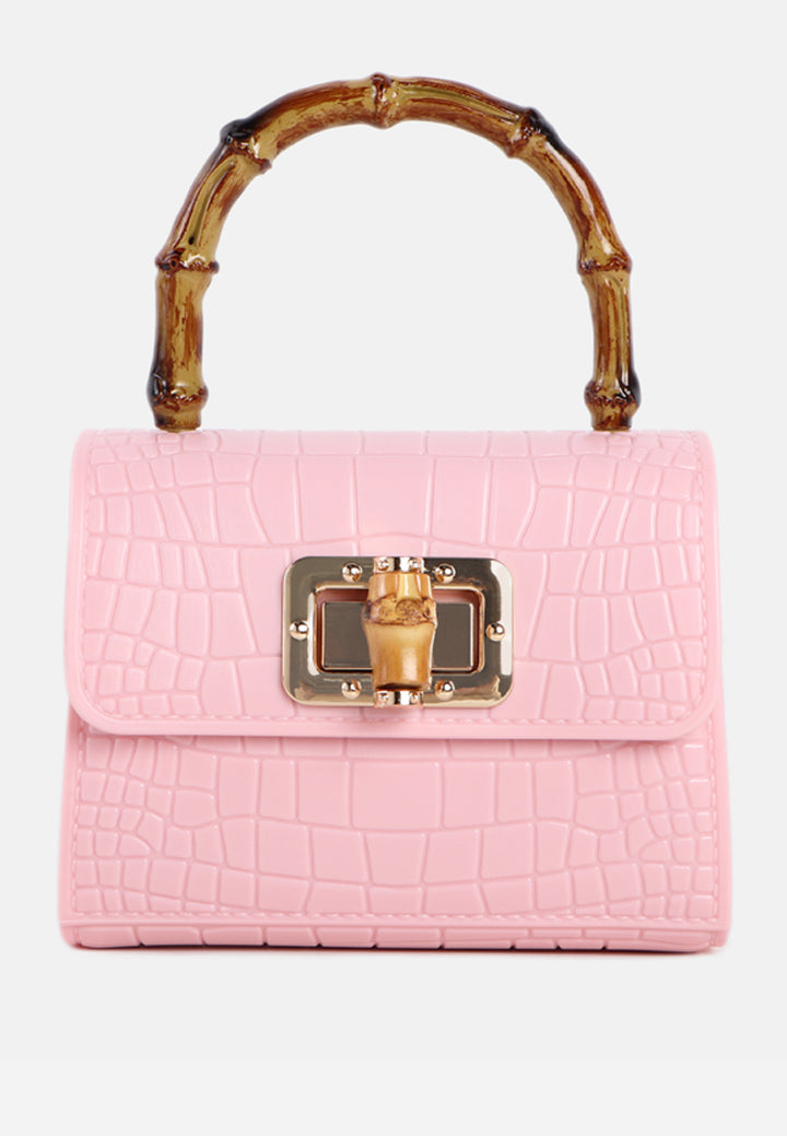 croc sling handbag#coor_pink
