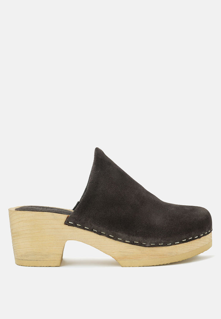 darcie suede clogs by ruw#color_grey