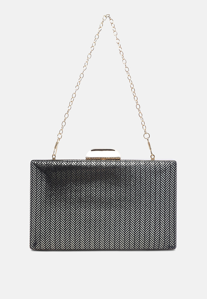 metallic shimmer clutch bag#color_dark-grey