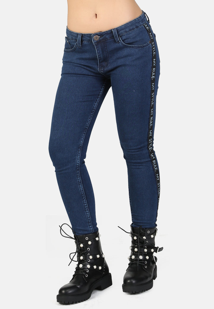 skinny side tape jeans#color_dark-blue
