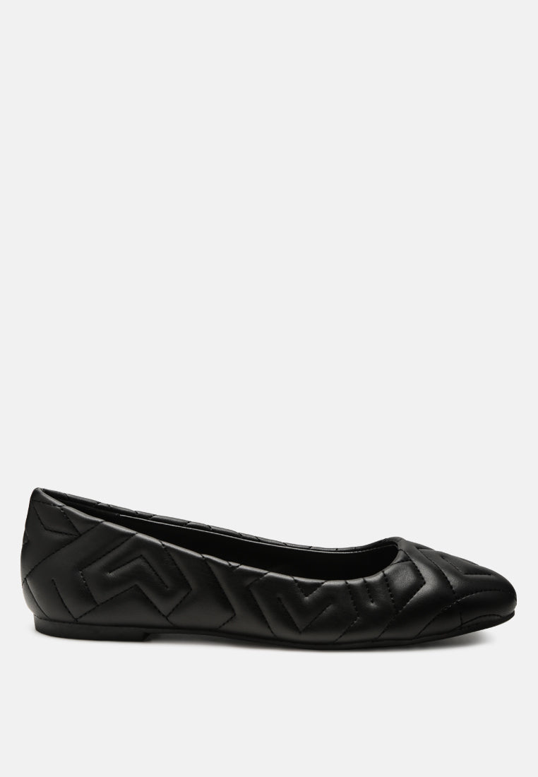 quilted ballerina flats by ruw color_black