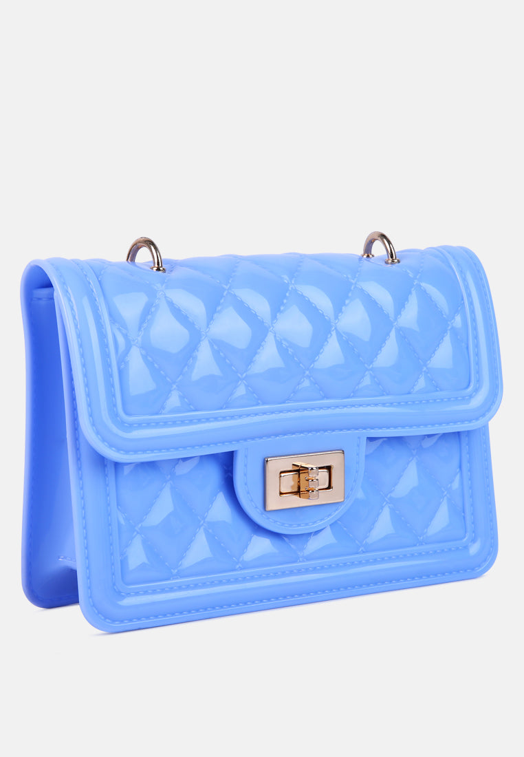 jelly quilted sling bag#color_blue