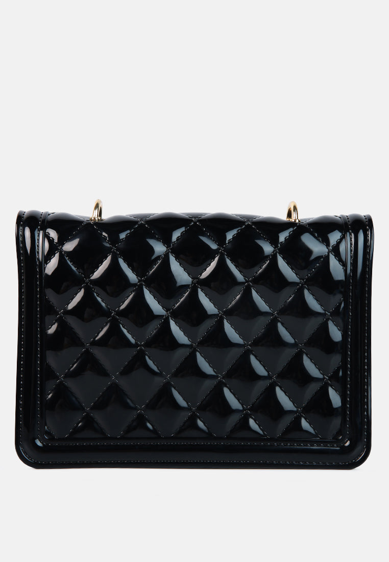 jelly quilted sling bag#color_black
