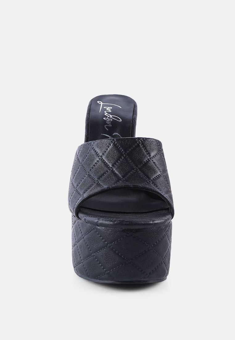 oomph quilted hourglass heel platform sandals#color_black