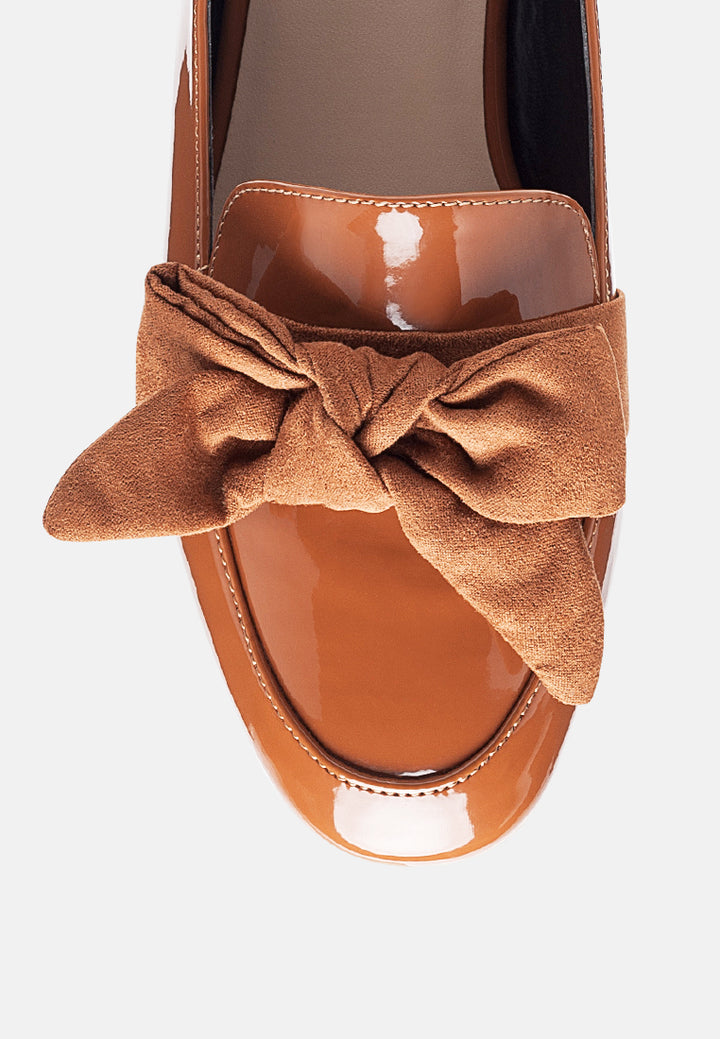 pecan pie casual walking bow loafers#color_tan