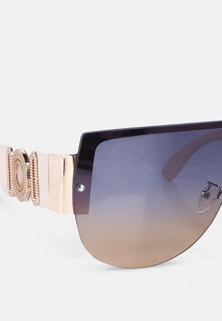 shield shaded oversized sunglasses#color_gold