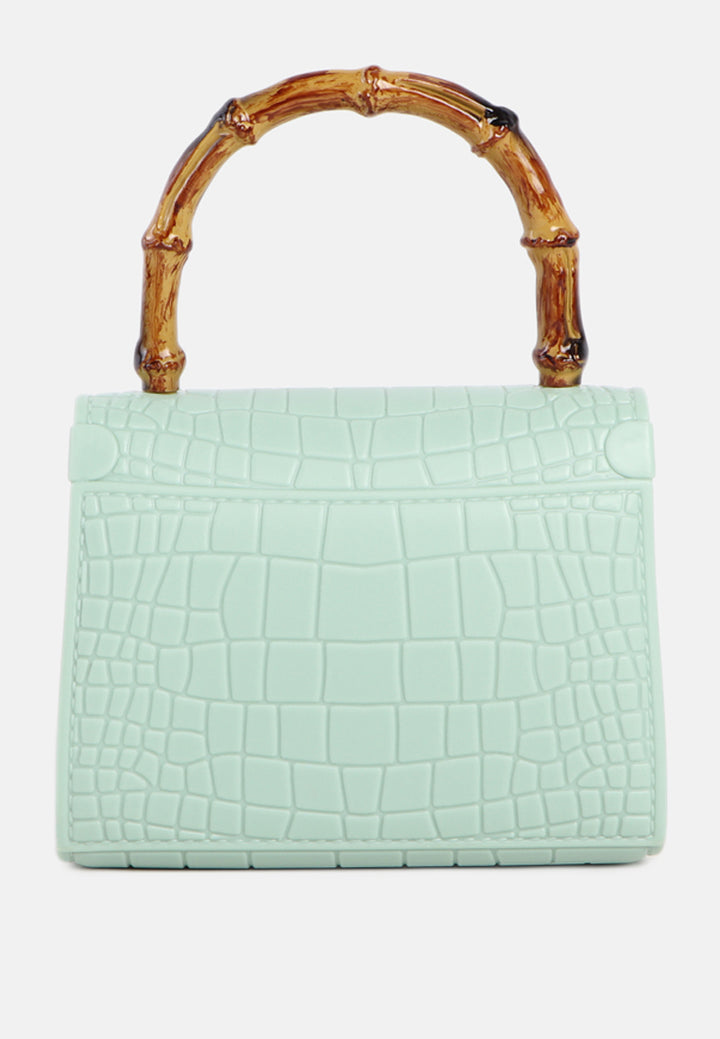 croc sling handbag#coor_mint