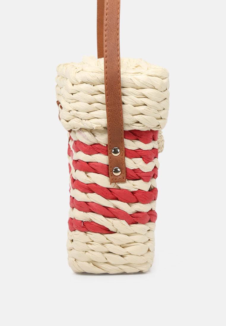 paper straw sling bag#color_multi
