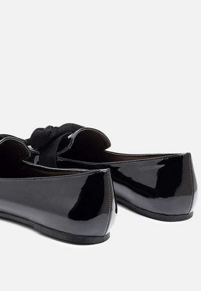 pecan pie casual walking bow loafers#color_black