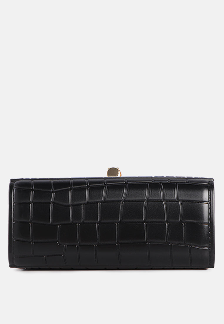 croc sling handbag#coor_black