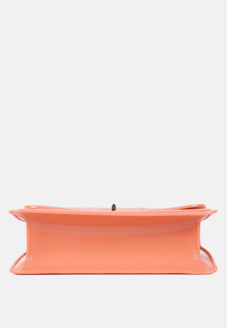 jelly quilted sling bag#color_pink