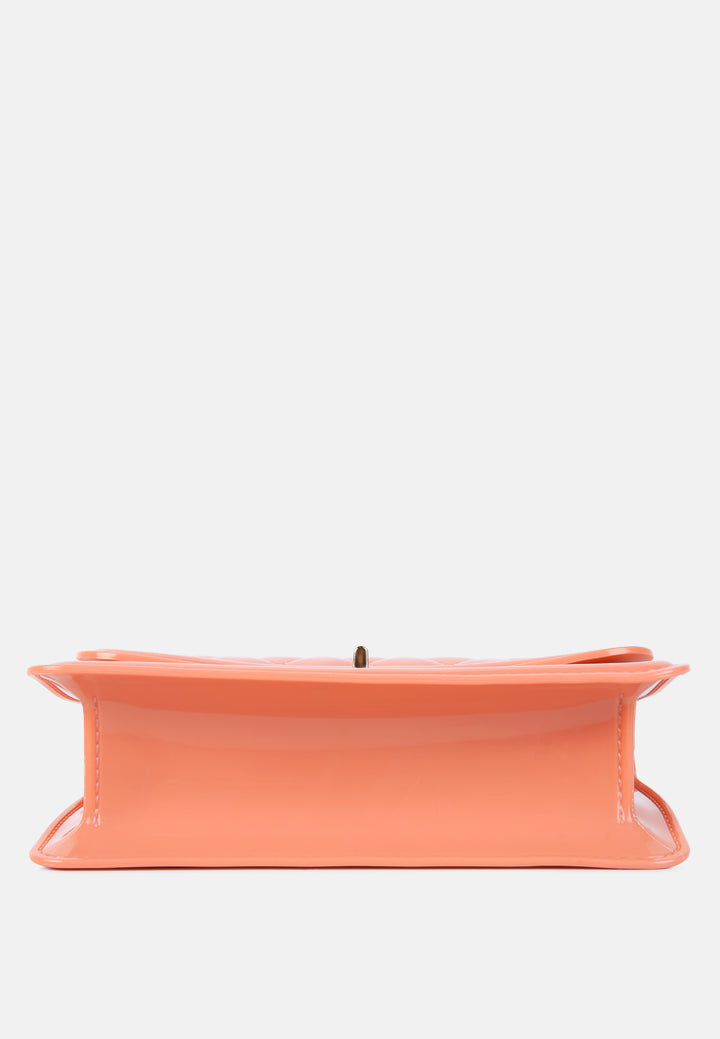 jelly quilted sling bag#color_pink
