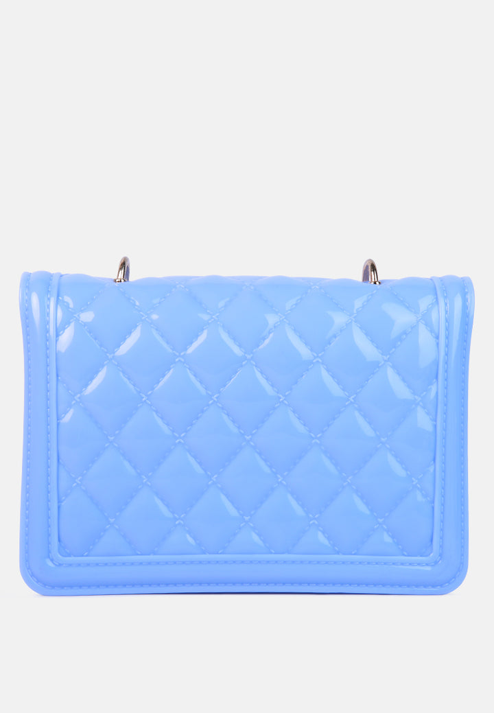 jelly quilted sling bag#color_blue