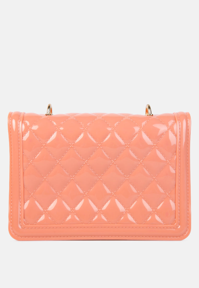 jelly quilted sling bag#color_pink