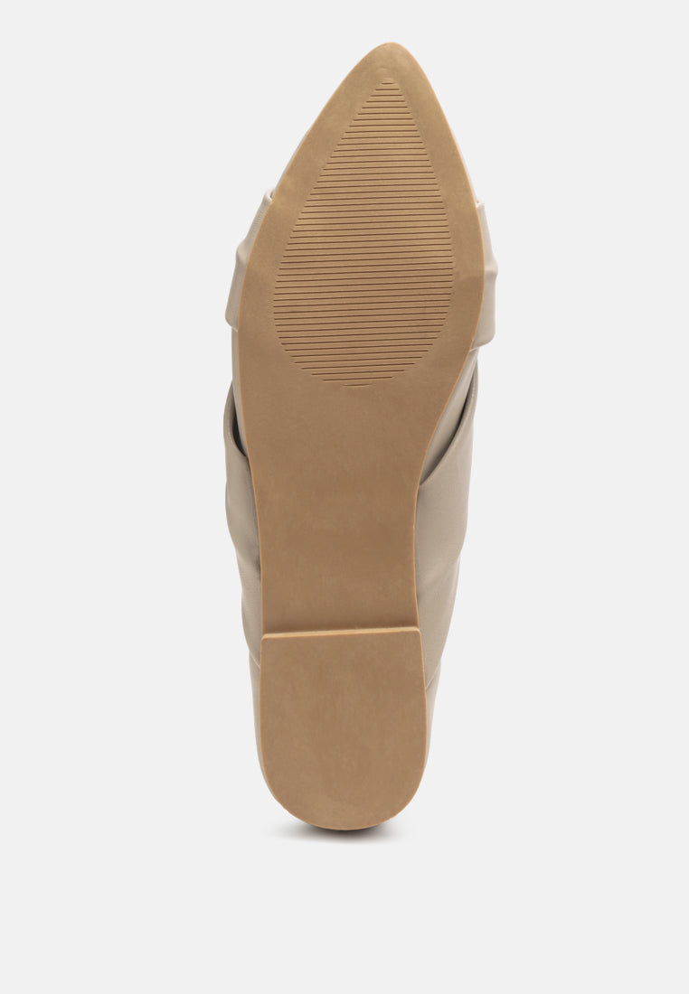 norma knot detail elasticated ballet flats#color_taupe