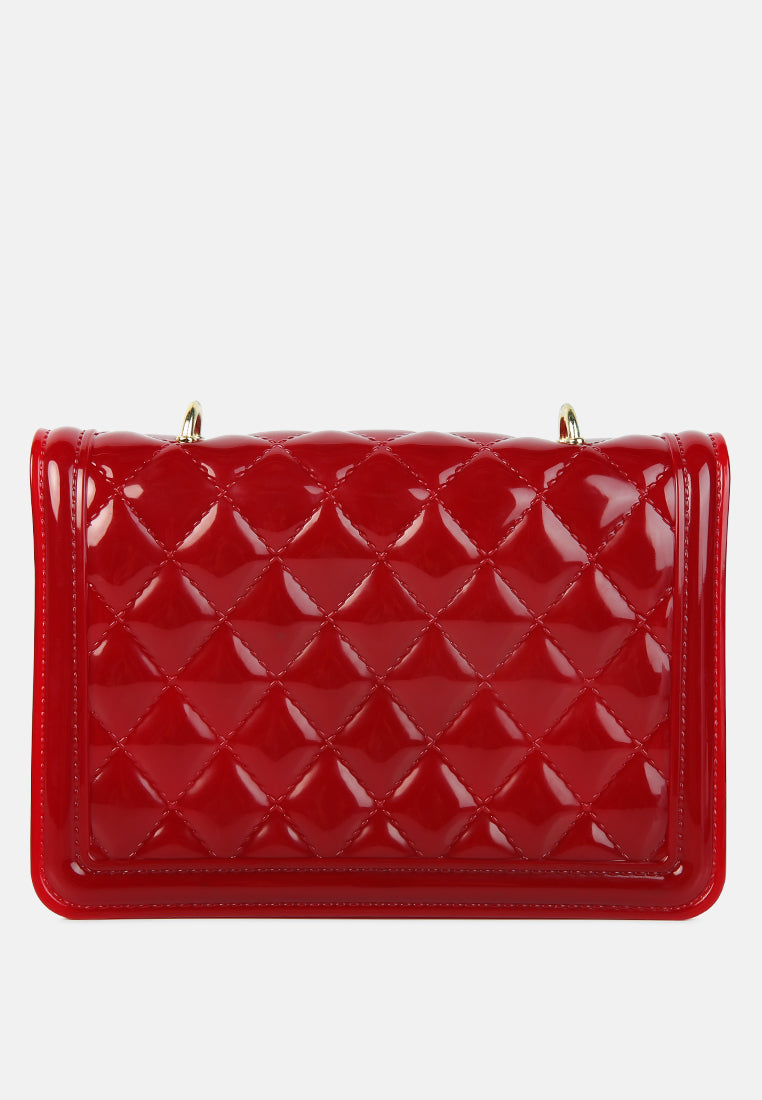 jelly quilted sling bag#color_burgundy