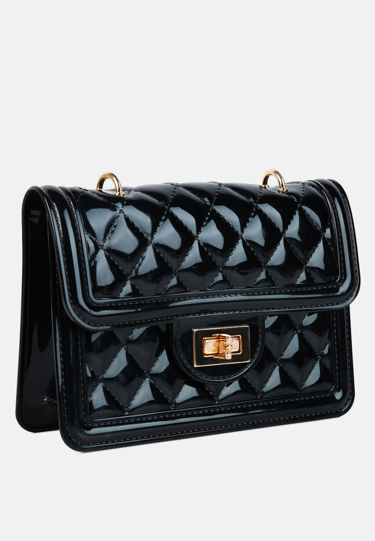 jelly quilted sling bag#color_black