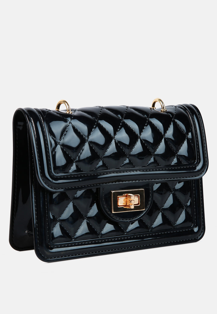 jelly quilted sling bag#color_black