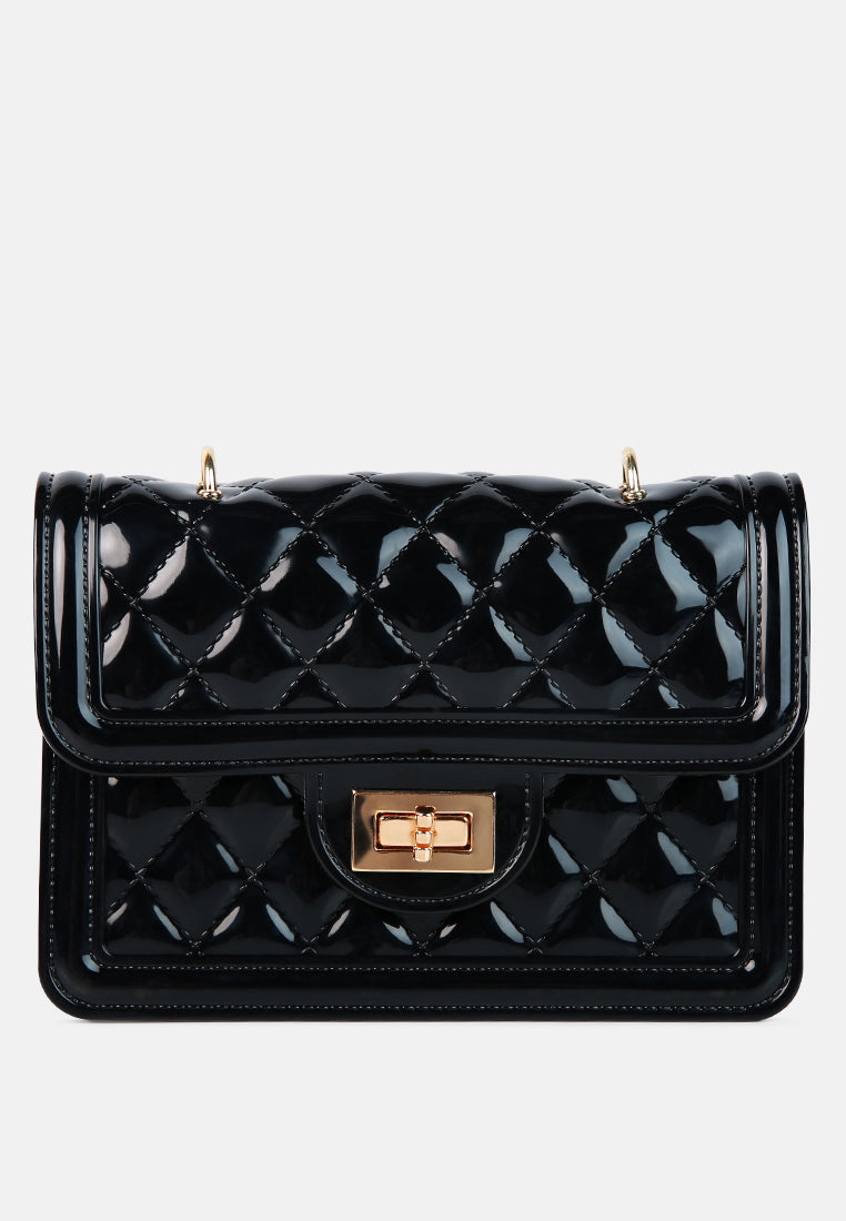 jelly quilted sling bag#color_black