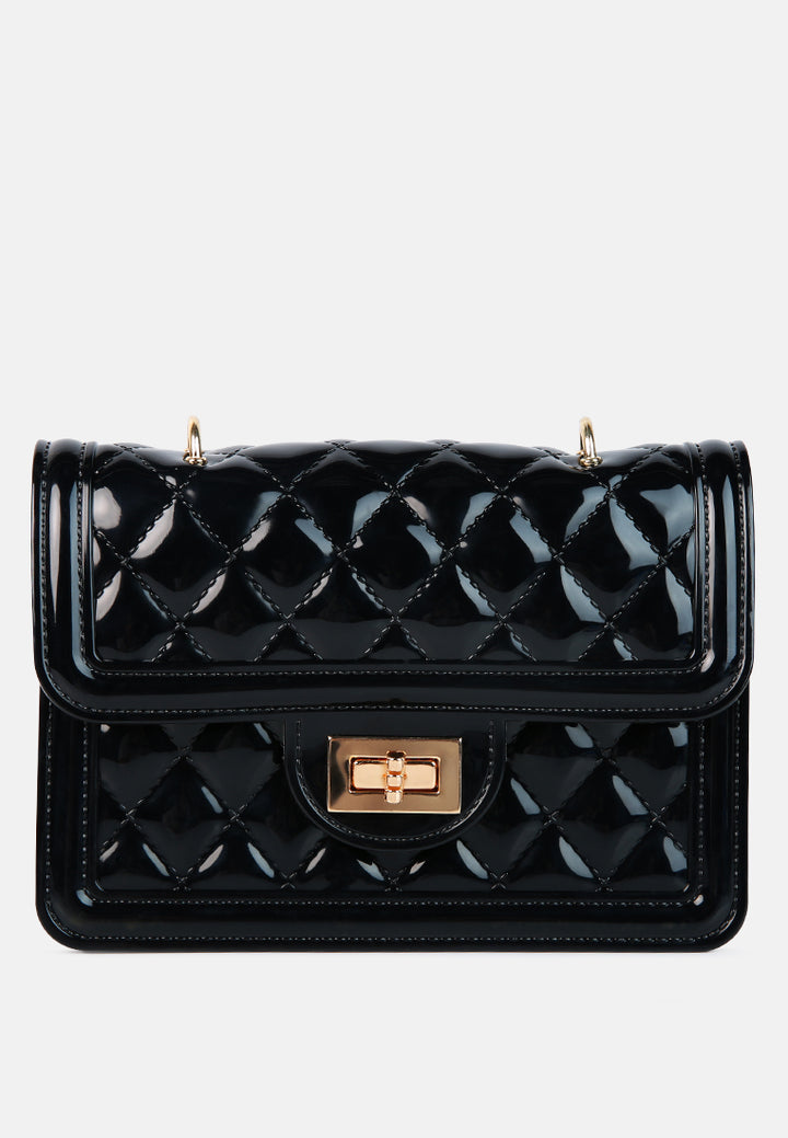 jelly quilted sling bag#color_black