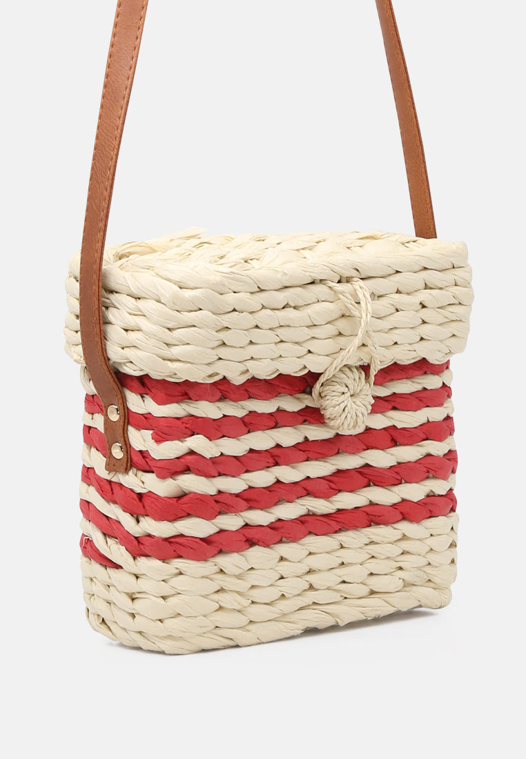 paper straw sling bag#color_multi