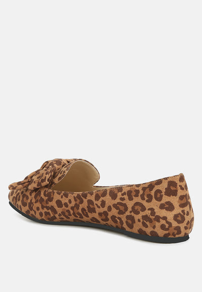 pecan pie casual walking bow loafers#color_leopard