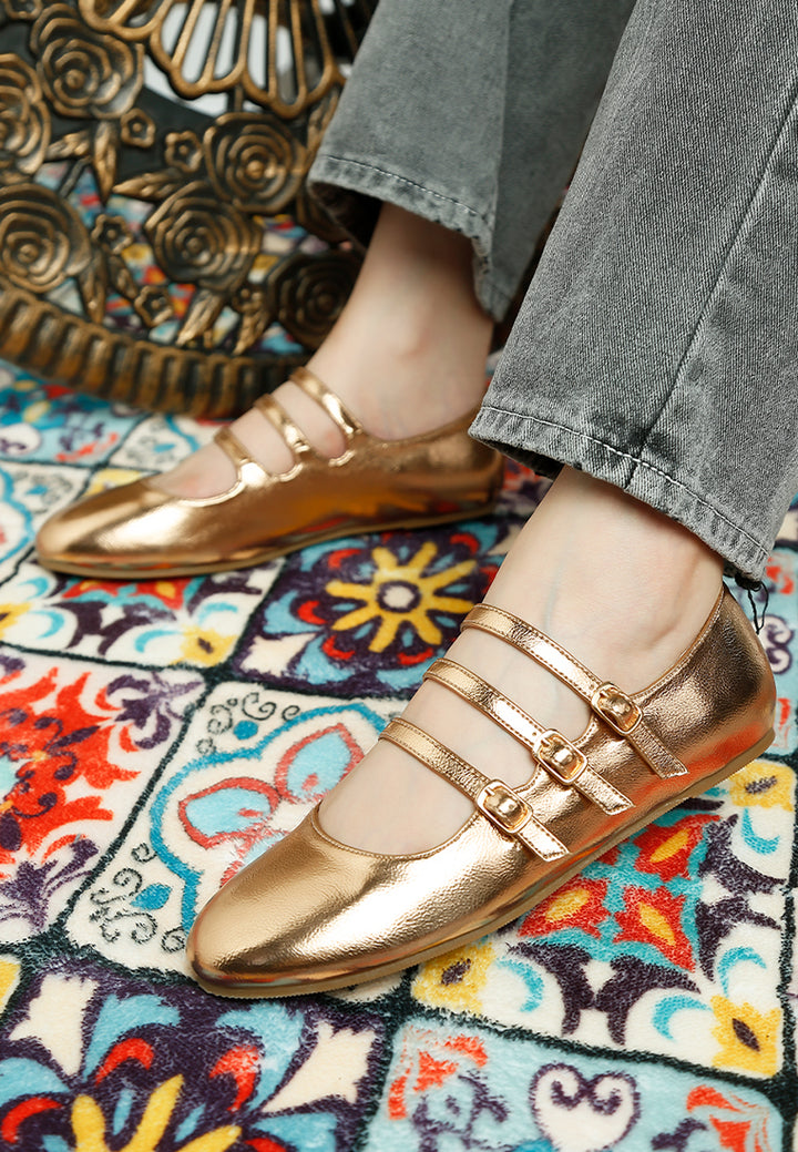 triple strap mary jane sandals by rag#color_rose-gold