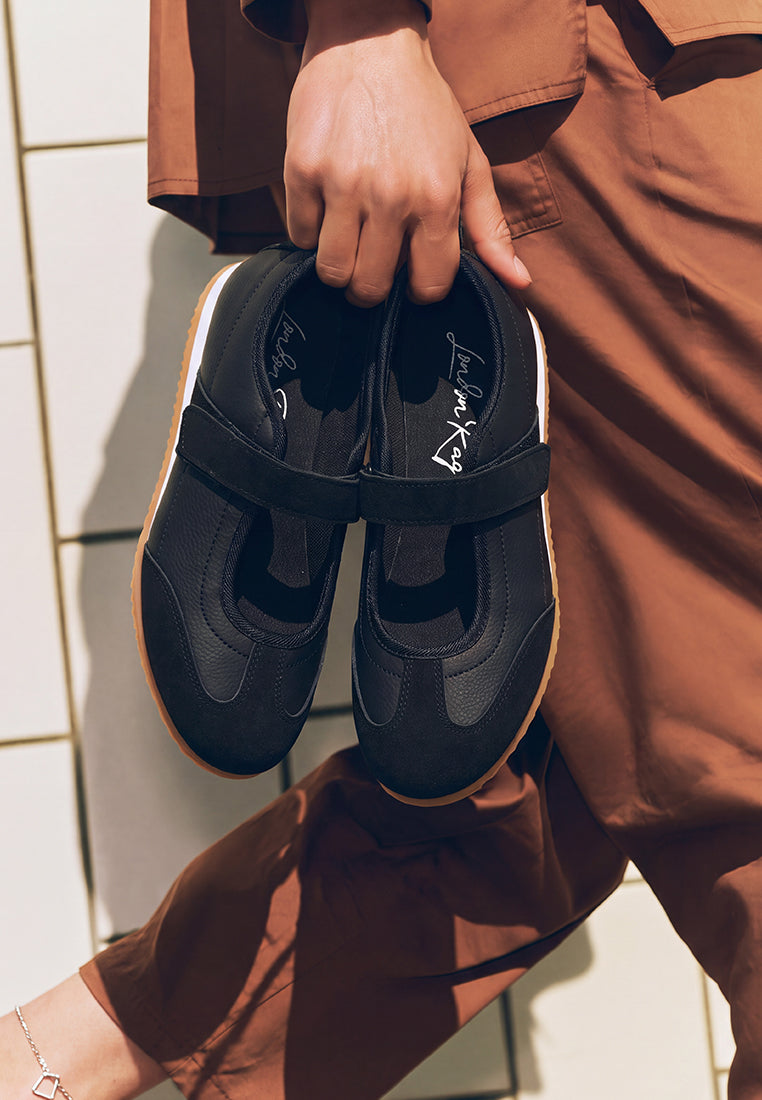 litasha classic velcro-strap sneakers#color_black