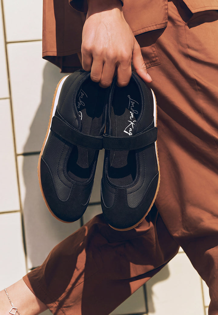 litasha classic velcro-strap sneakers#color_black