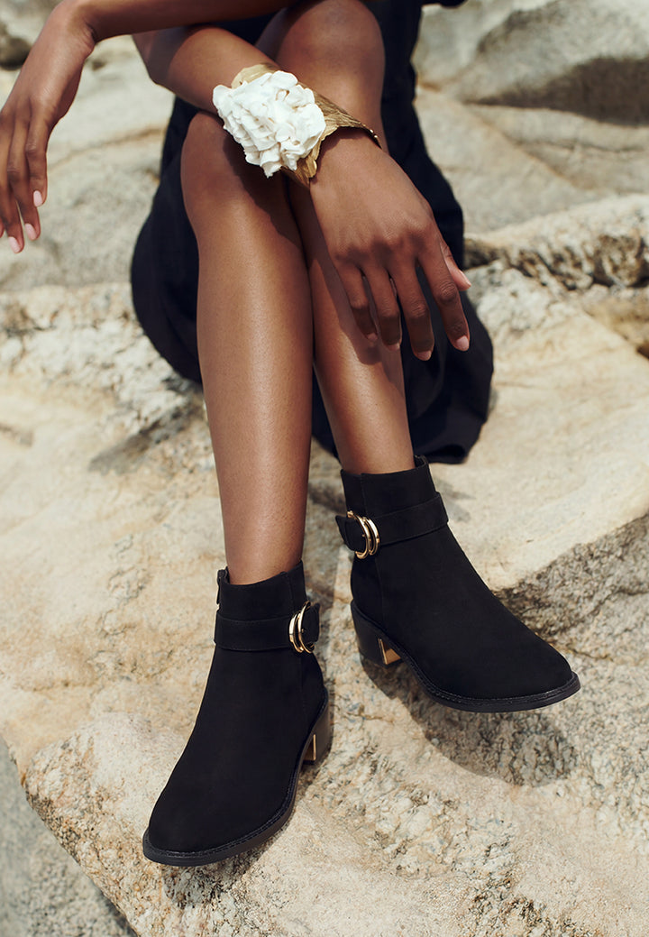 Winifred Harness Detail Block Heel Boots#color_black-suede