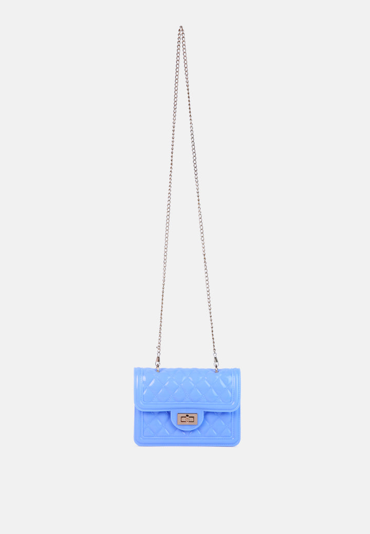 jelly quilted sling bag#color_blue