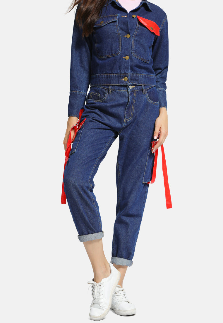 straight cut 7 pocket jeans#color_blue