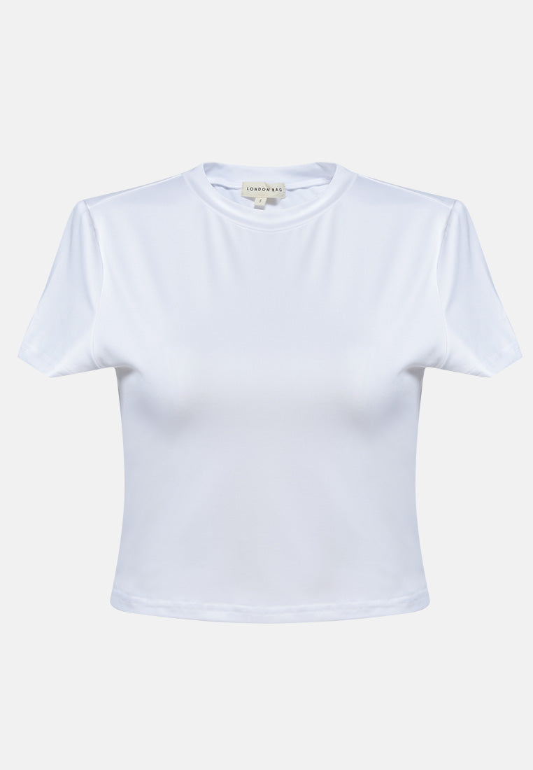 casual line crew neck solid top by ruw#color_white