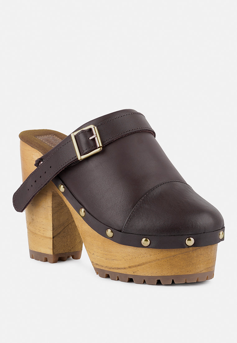 Slingback Clogs in Black Leather | Lotta from Stockholm