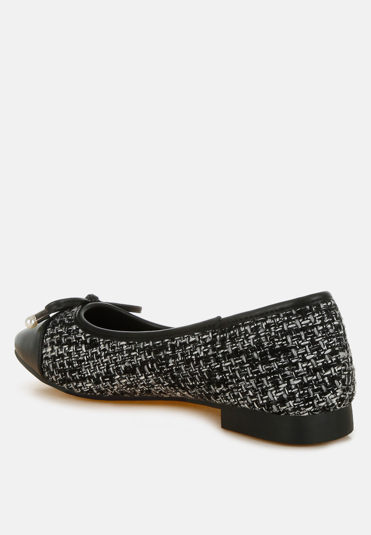 boucle pearl bow ballerinas by ruw#color_black